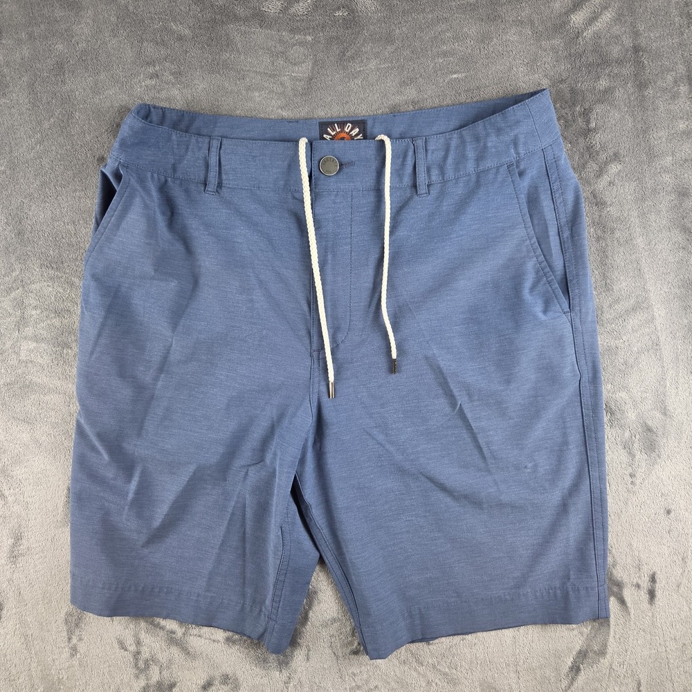 Faherty All Day Shorts Mens 31(32) Blue Stretch Casual Beachy Surfer Drawstring